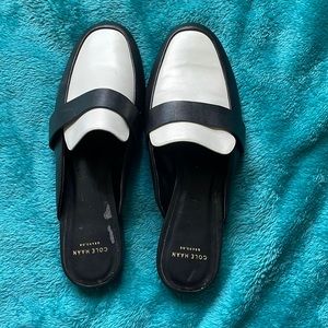 Cole Haan black and white flats